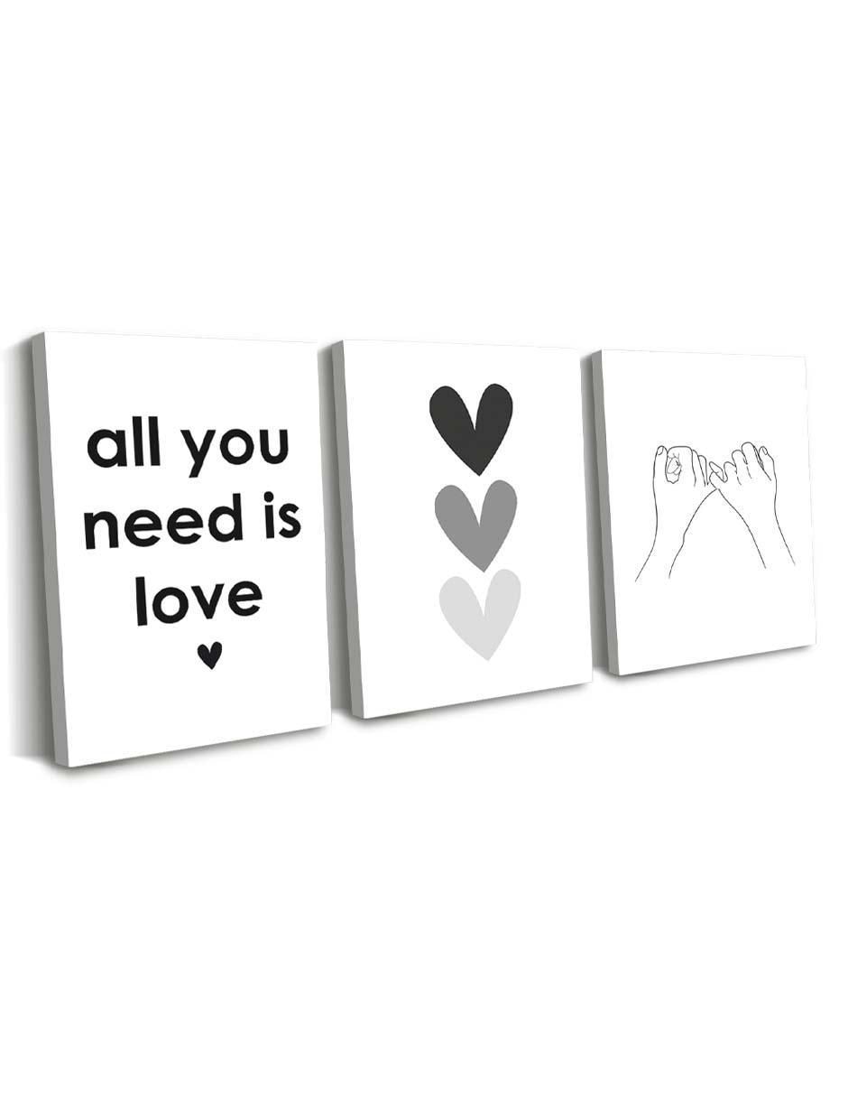 Cuadro decorativo set de amor en frases con barniz a registro 2