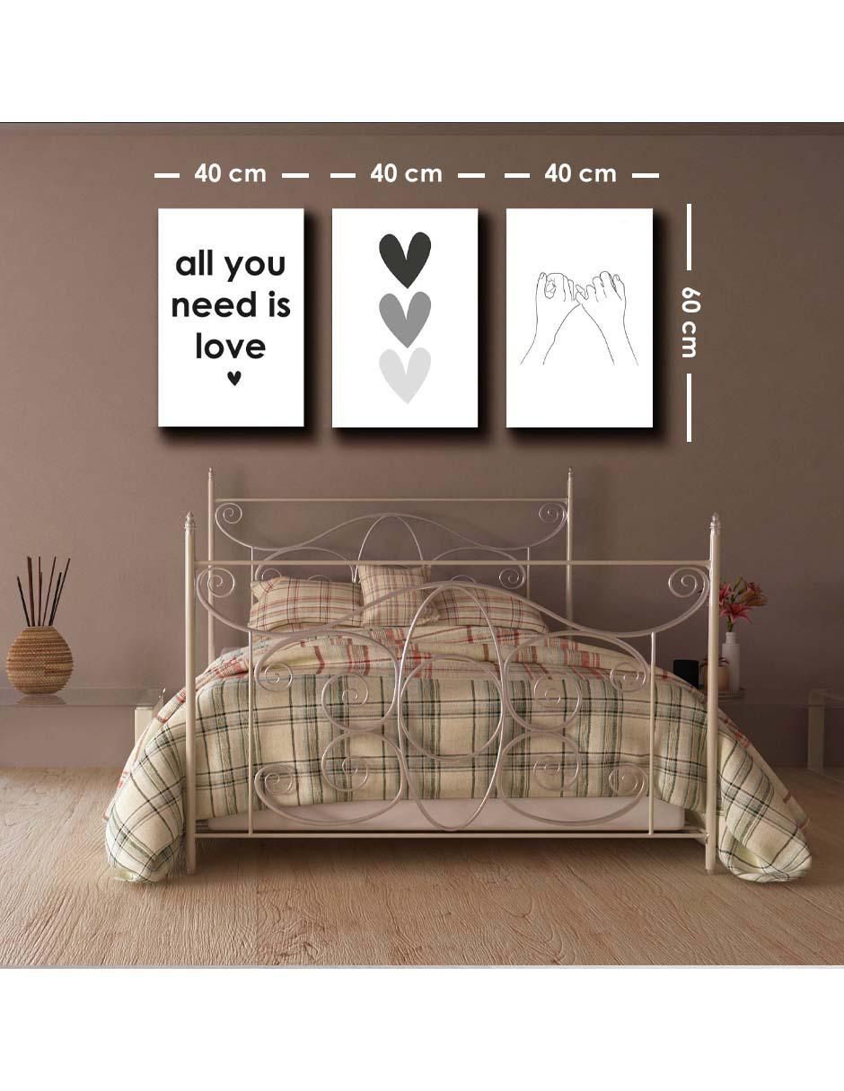 Cuadro decorativo set de amor en frases con barniz a registro 5