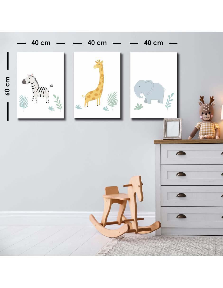 Cuadro decorativo set de zoológico genial encantador con barniz a registro 5