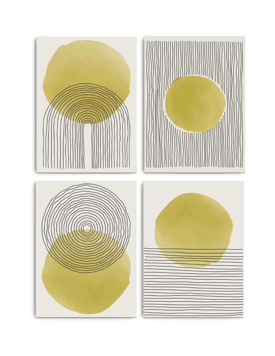 Cuadro decorativo set de atardecer minimalista con barniz a registro Cuadro decorativo set de atardecer minimalista con barniz a registro