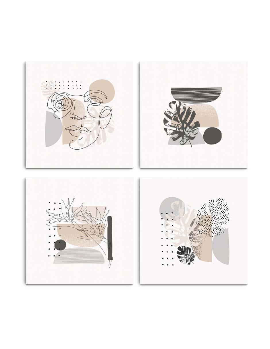 Cuadro decorativo set de minimalistas manchas lujosas con barniz a registro