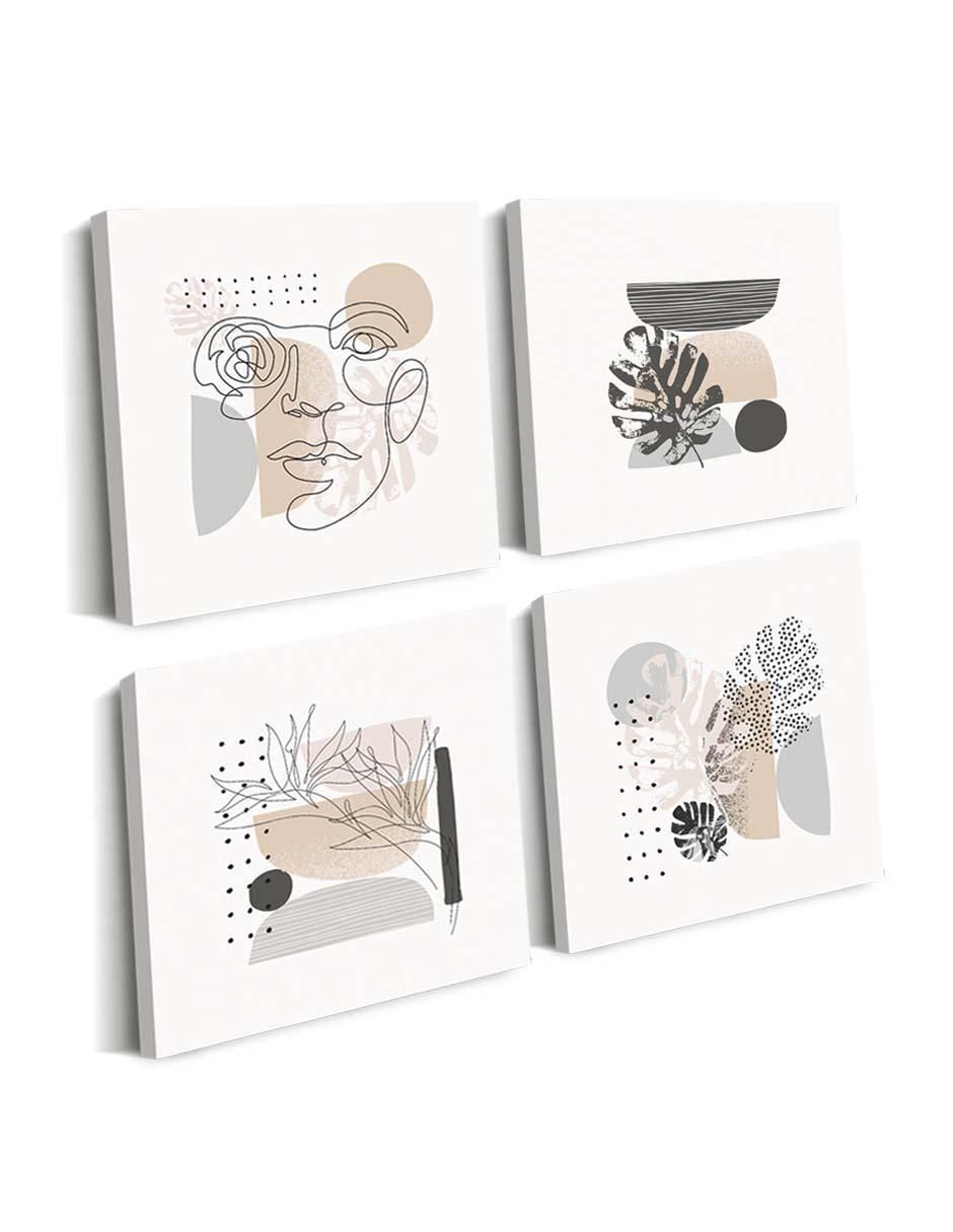 Cuadro decorativo set de minimalistas manchas lujosas con barniz a registro
