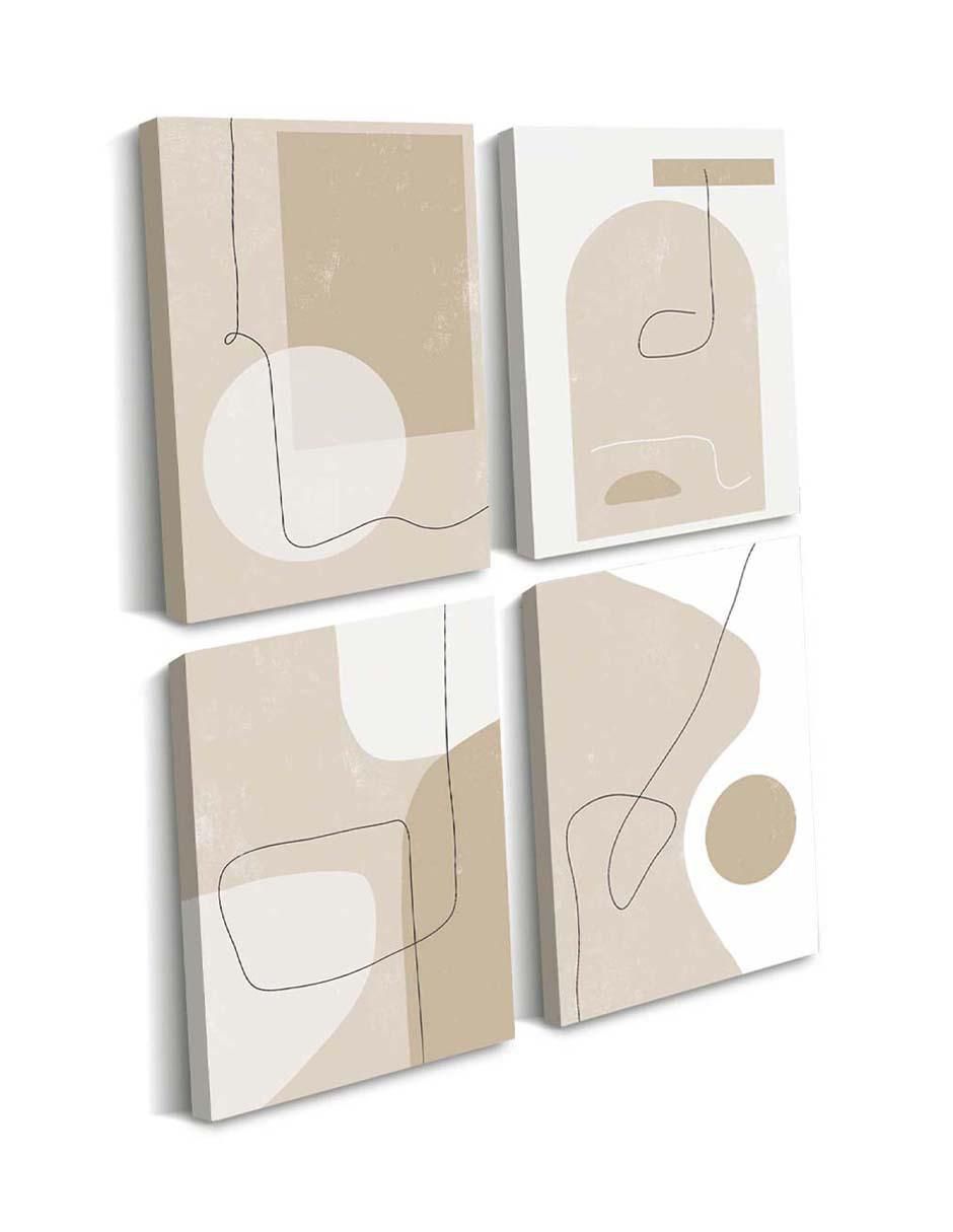 Cuadro decorativo set de modernos y abstractos con barniz a registro 2