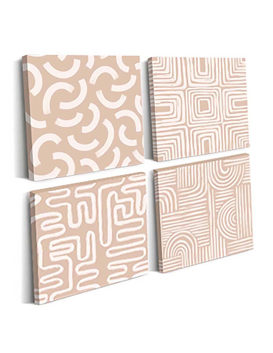 Cuadro decorativo set de patrones contemporáneos con barniz a registro 2