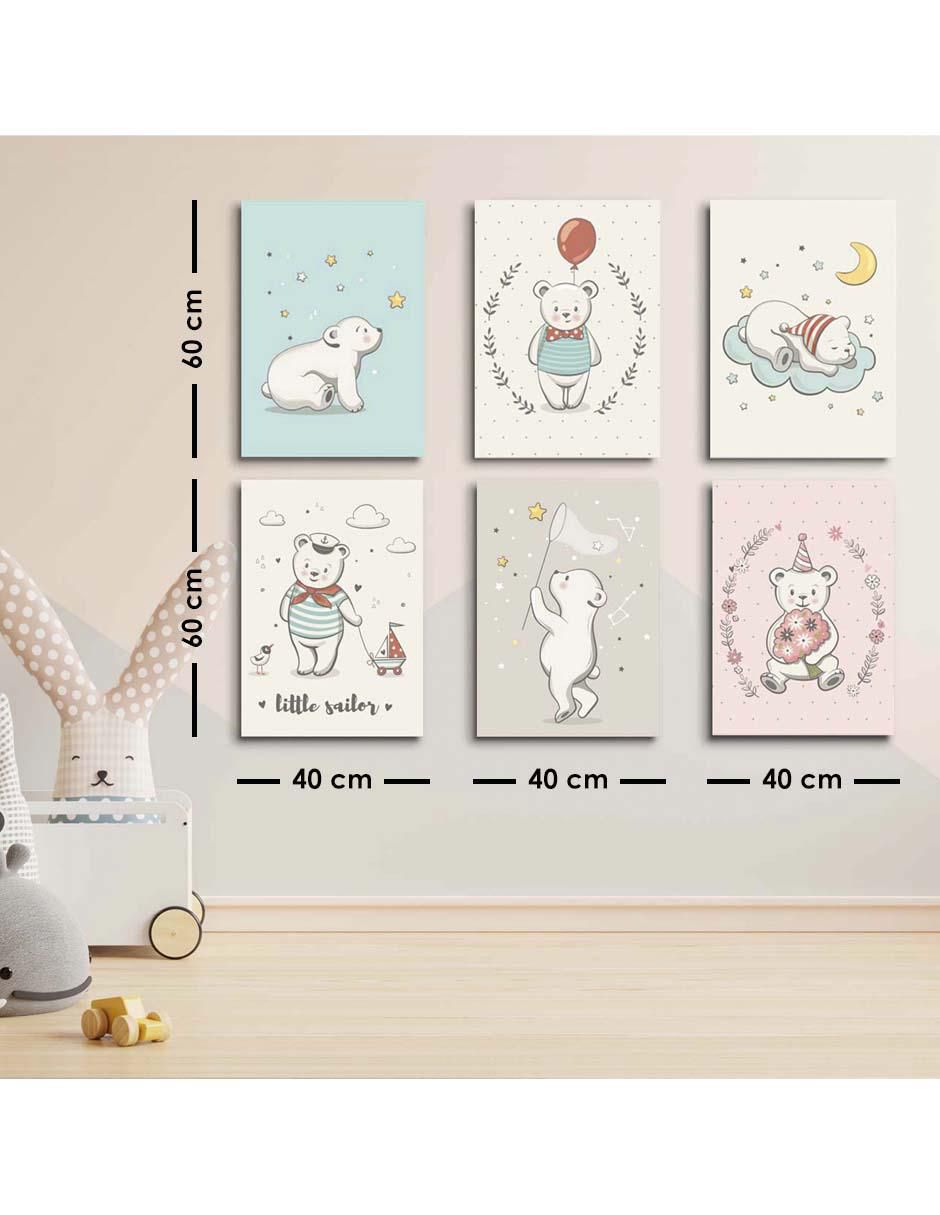 Cuadro decorativo bebés ositos tiernos con barniz a registro 5