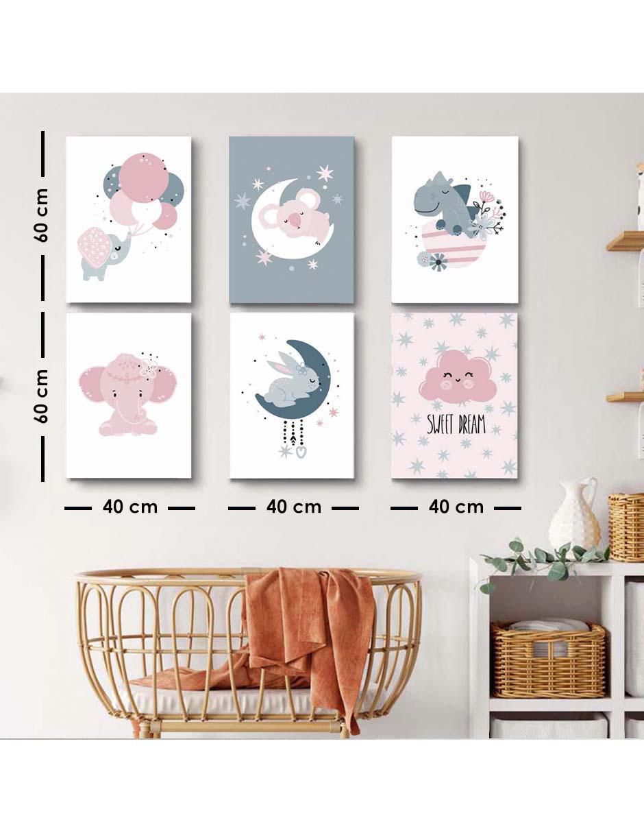 Cuadro decorativo ambiente para la noche para bebé con barniz a registro 5