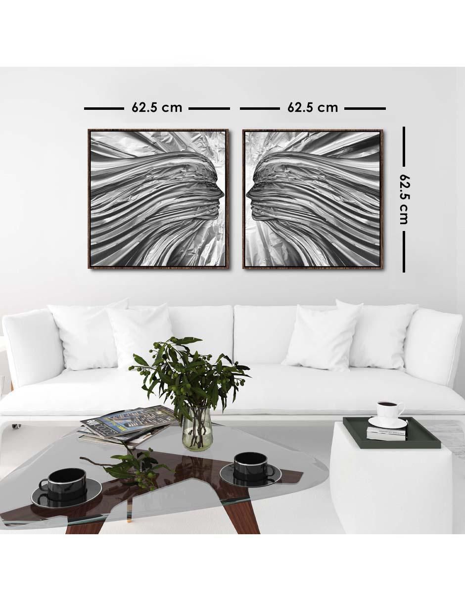 Cuadro decorativo seres dobles con barniz a registro 6