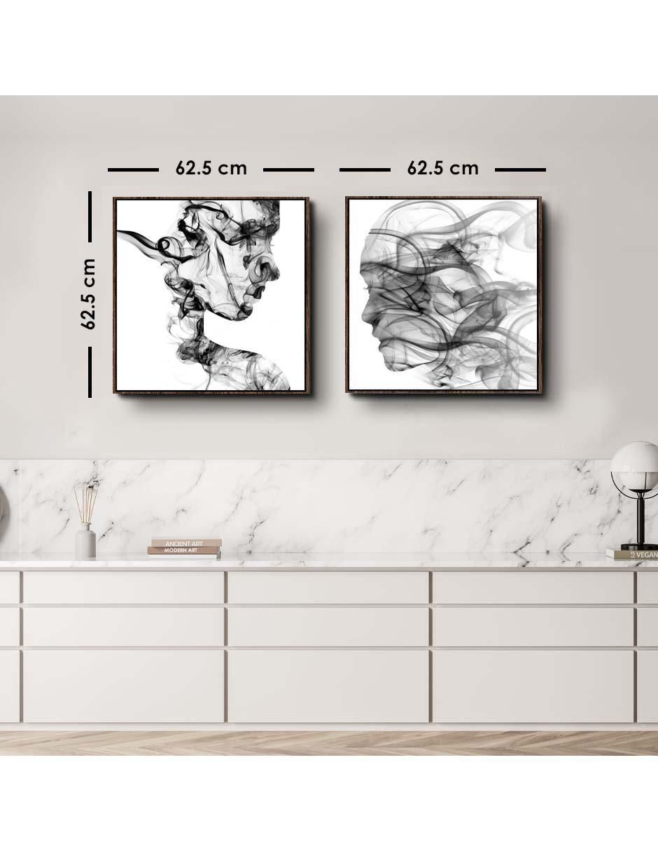 Cuadro decorativo set de figuras humanas de humo con barniz a registro 6