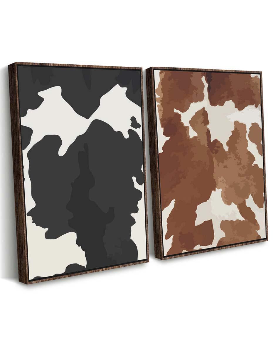 Cuadro decorativo set de piel de vaca con barniz a registro 2