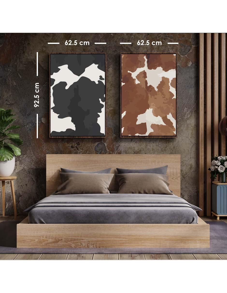Cuadro decorativo set de piel de vaca con barniz a registro 6