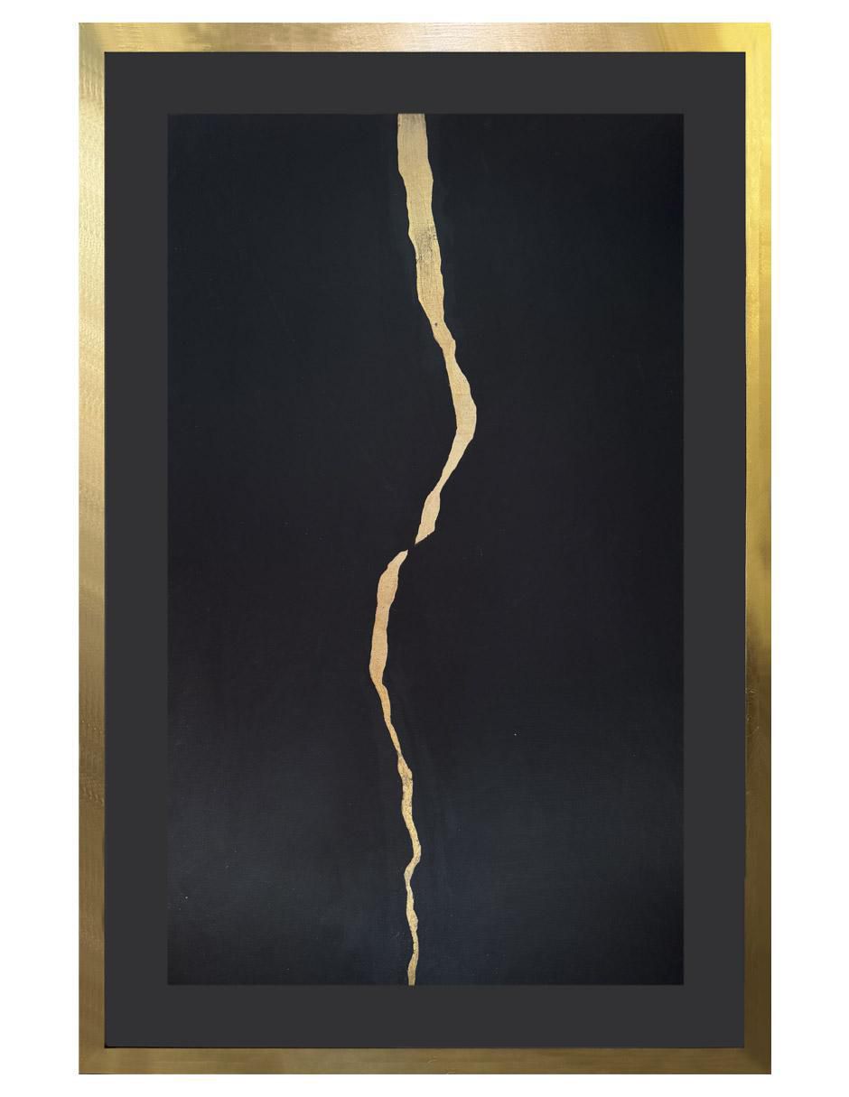 Pintura Destello dorado técnica acrílico