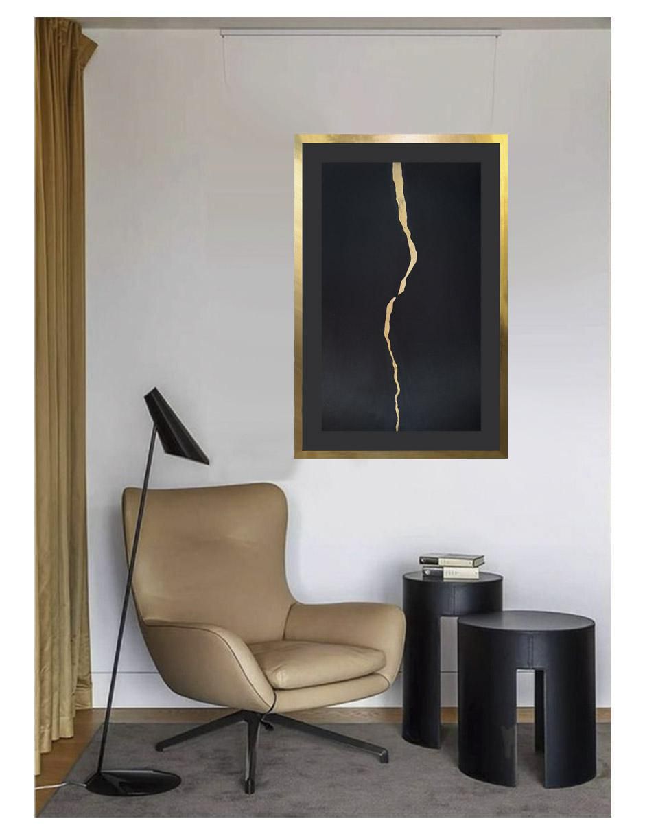 Pintura Destello dorado técnica acrílico 3