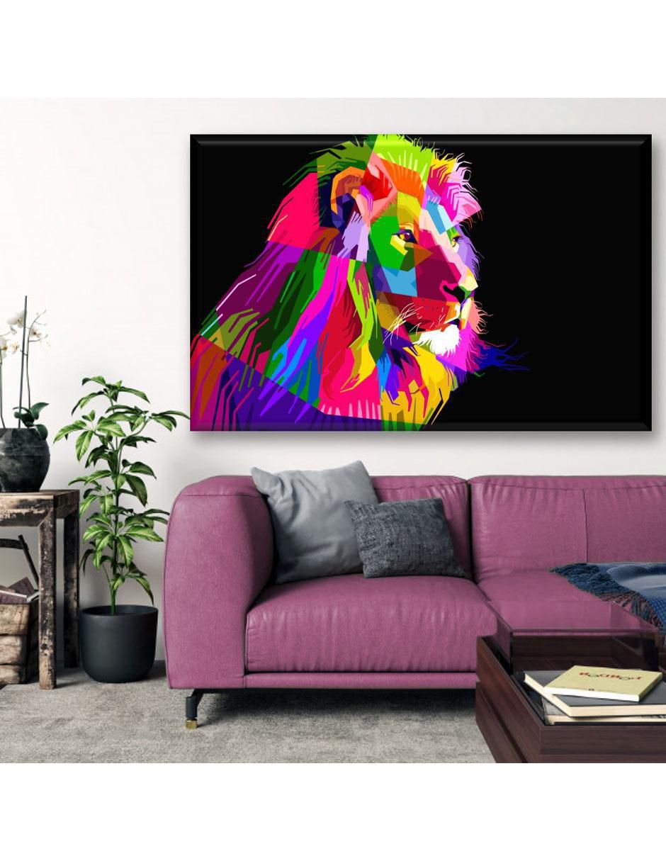 Cuadro decorativo León colorido 3