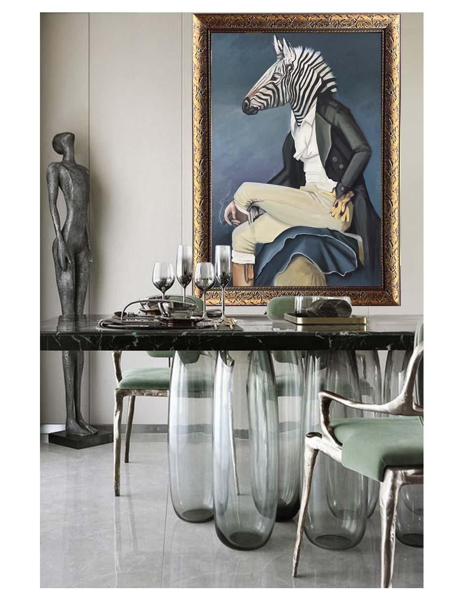Pintura Lord Zebra técnica óleo AnimalArt 2