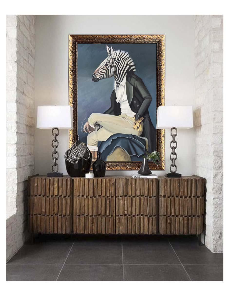 Pintura Lord Zebra técnica óleo AnimalArt 3