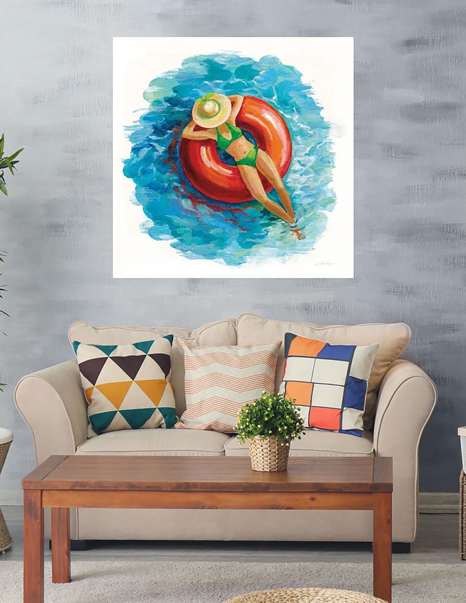 Cuadro decorativo Bañista I técnica mixta Verano 2