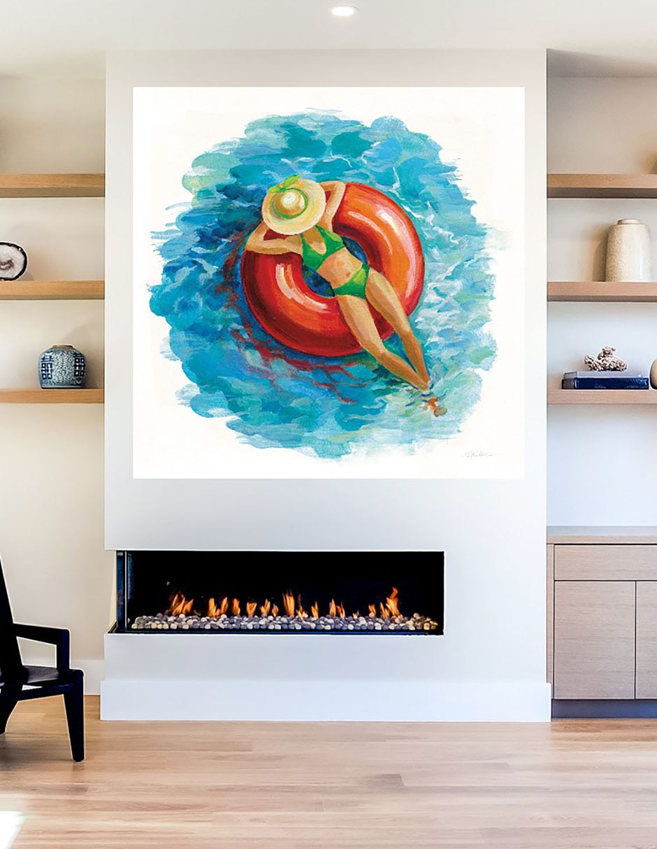 Cuadro decorativo Bañista I técnica mixta Verano 5