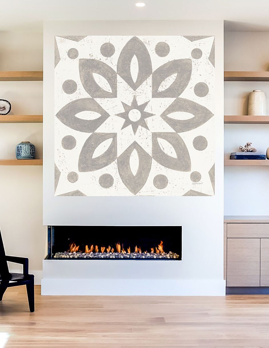 Cuadro decorativo Azulejo de Caravana de Invierno I técnica mixta Símbolos 6