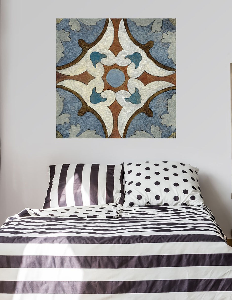 Cuadro decorativo Azulejos del Viejo Mundo VII técnica mixta Formas 3