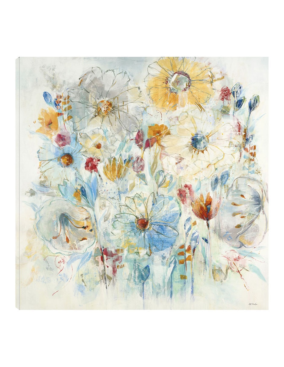 Cuadro decorativo Azul armónico técnica mixta Primavera Cuadro decorativo Azul armónico técnica mixta Primavera