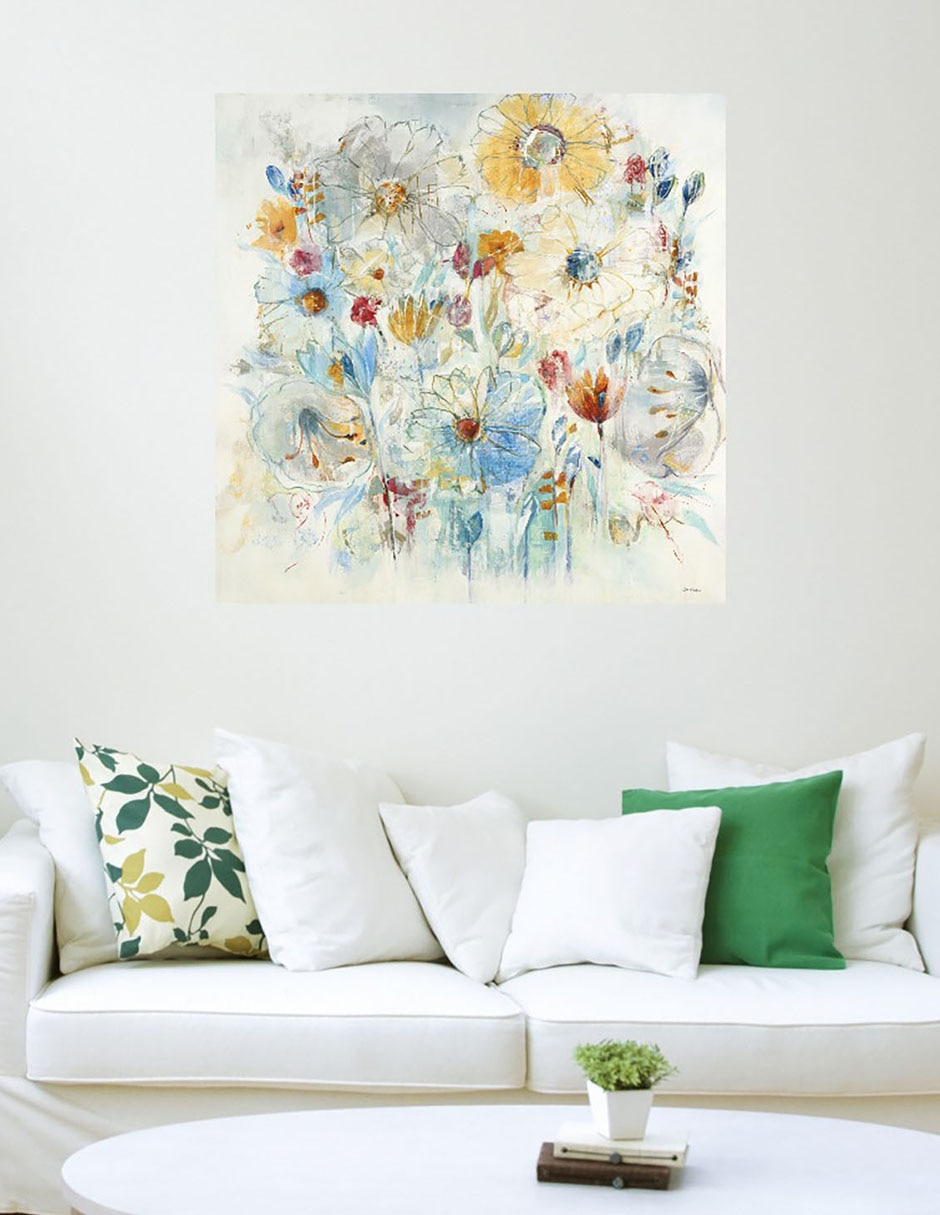 Cuadro decorativo Azul armónico técnica mixta Primavera 3