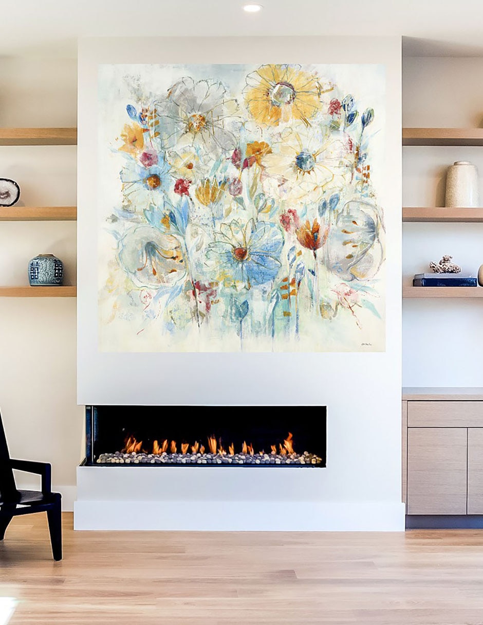 Cuadro decorativo Azul armónico técnica mixta Primavera 5