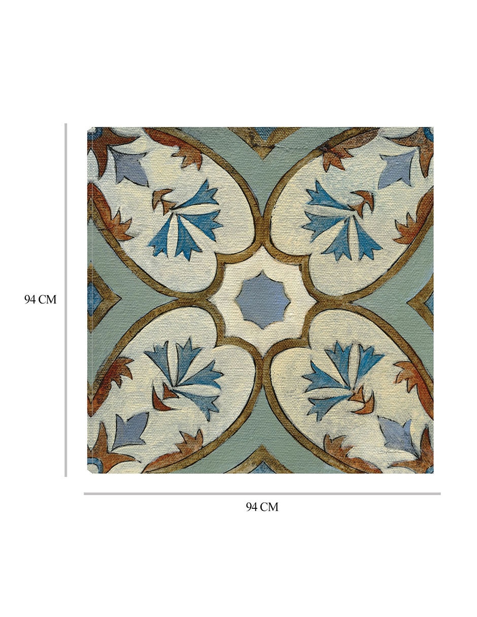 Cuadro decorativo Azulejo del Viejo Mundo IV técnica mixta Símbolos 7