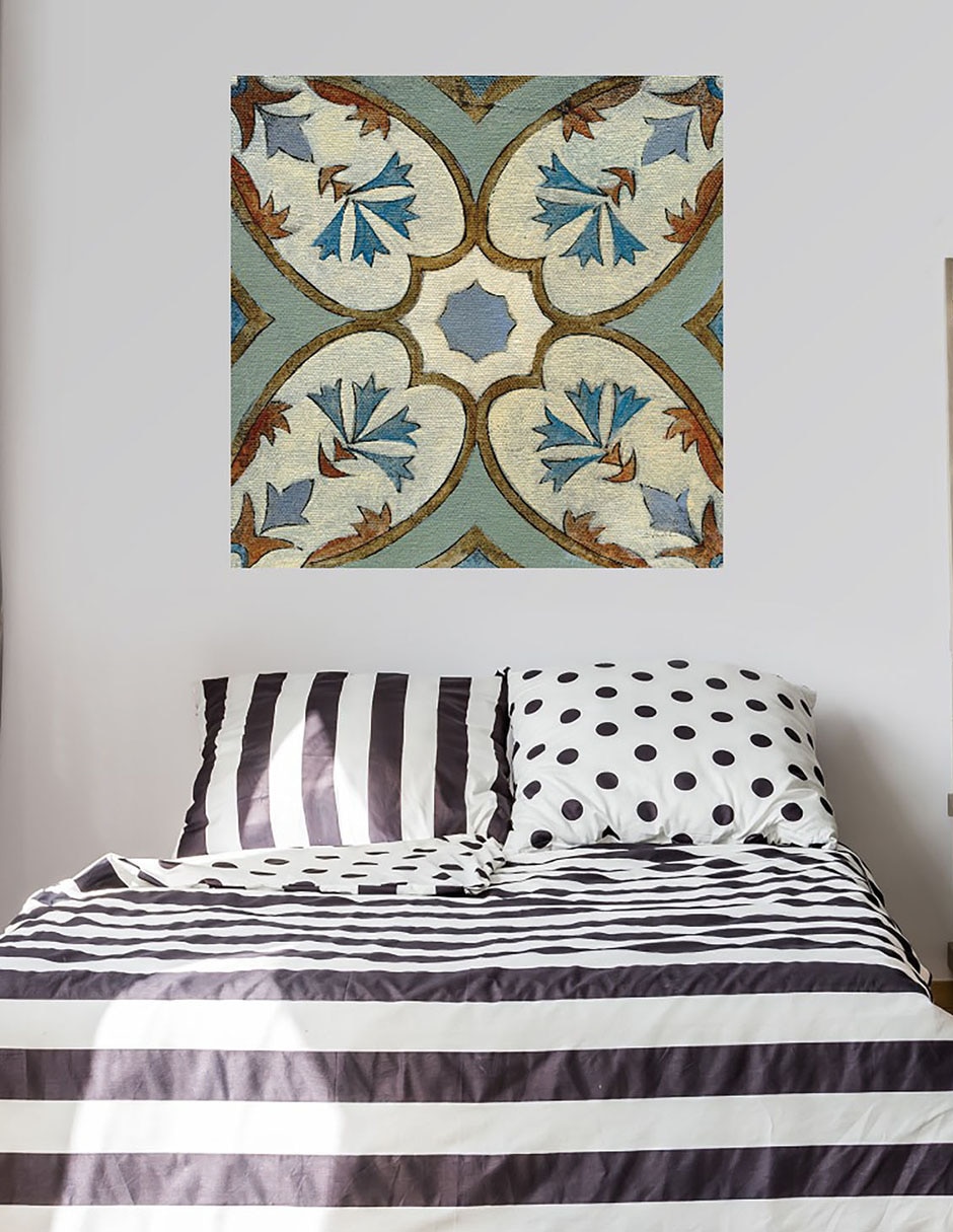 Cuadro decorativo Azulejo del Viejo Mundo IV técnica mixta Símbolos 2