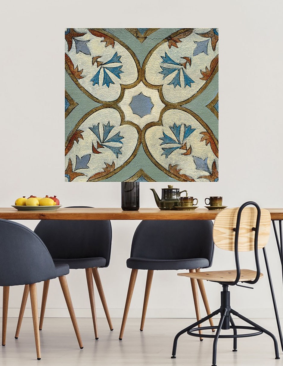 Cuadro decorativo Azulejo del Viejo Mundo IV técnica mixta Símbolos 3