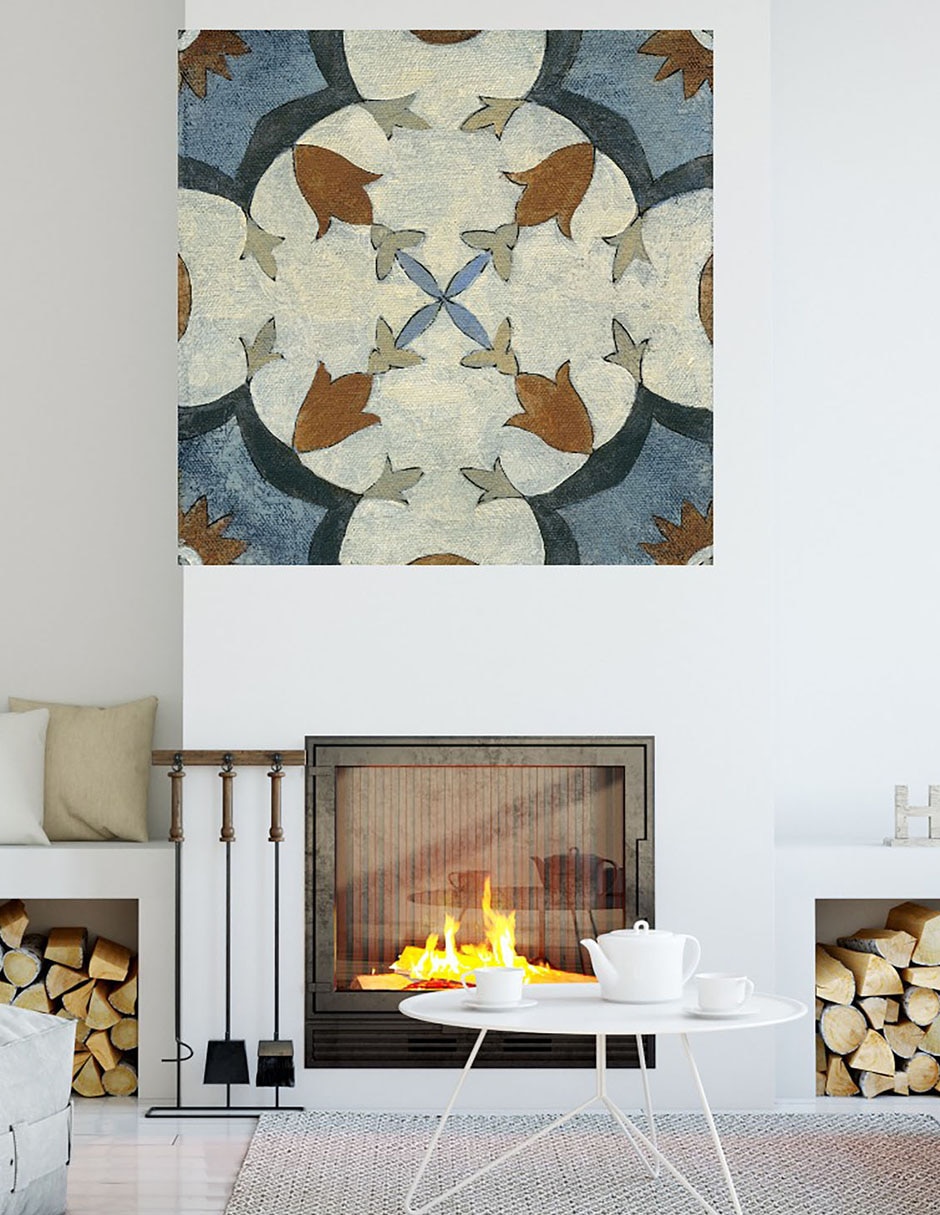 Cuadro decorativo Azulejos del Viejo Mundo V técnica mixta Formas 4