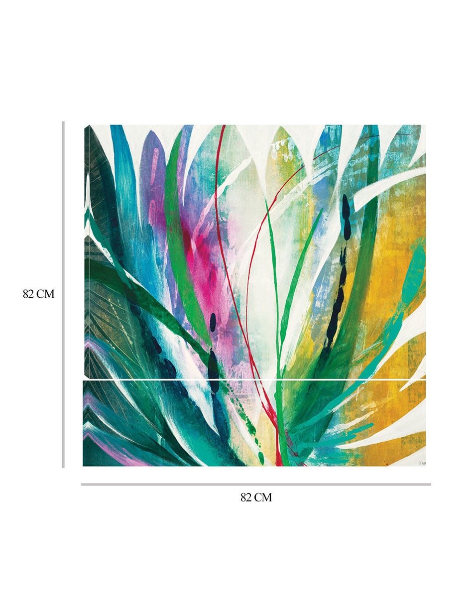 Cuadro decorativo Agave técnica mixta Formas 2