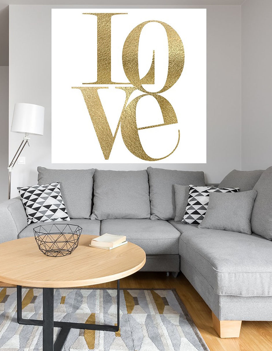 Cuadro decorativo Amor dorado técnica mixta Inspiración 4