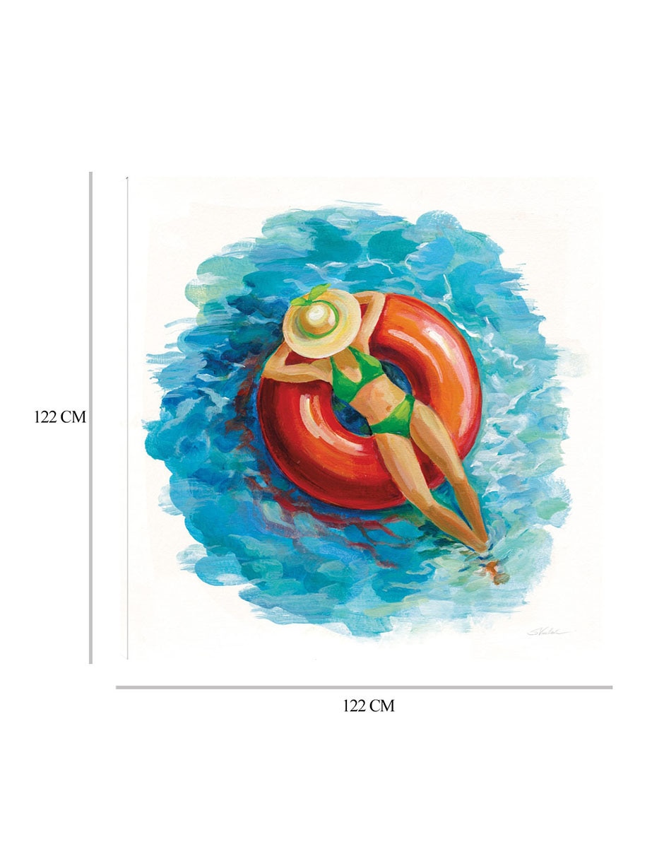 Cuadro decorativo Bañista I técnica mixta Verano 2