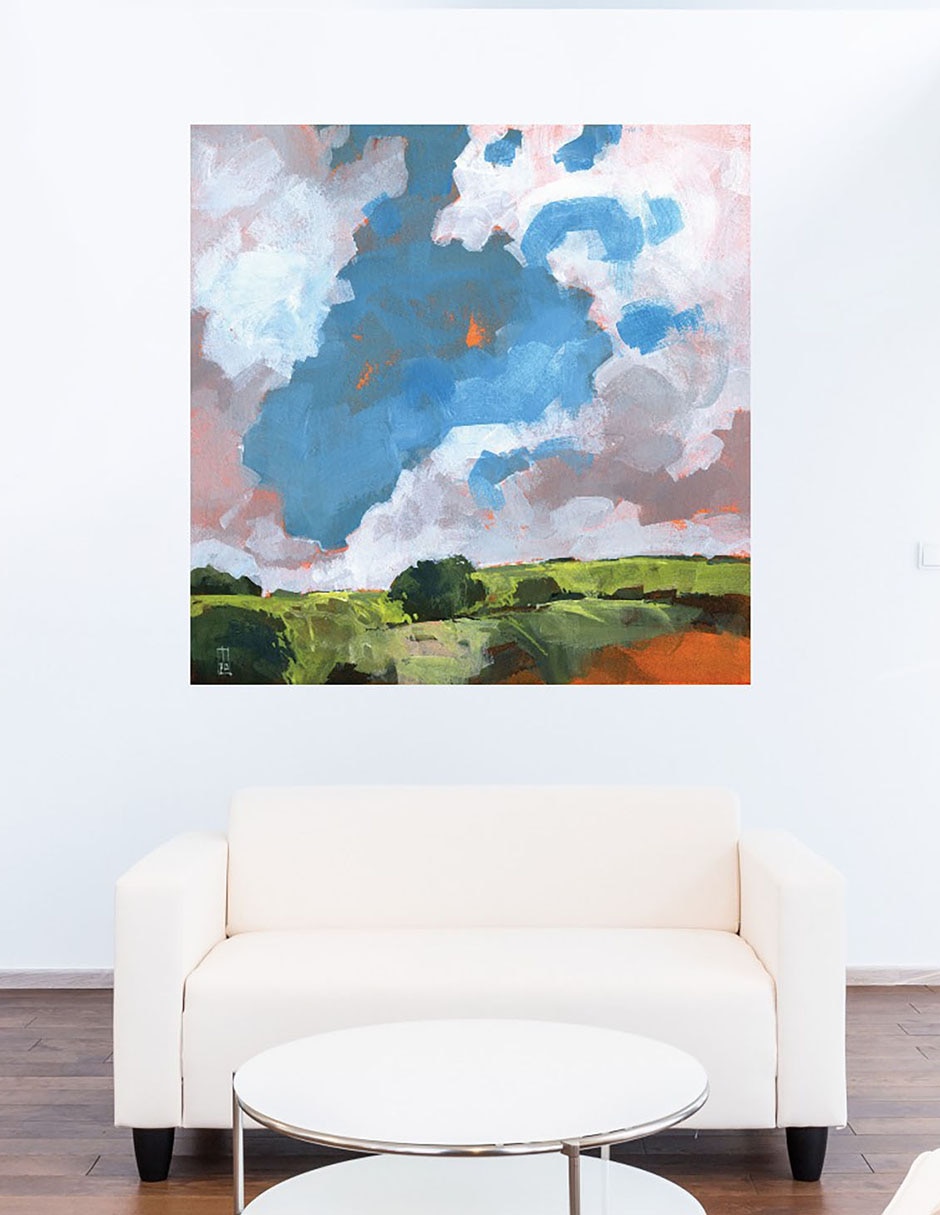 Cuadro decorativo Amanecer de otoño técnica mixta Naturaleza 6