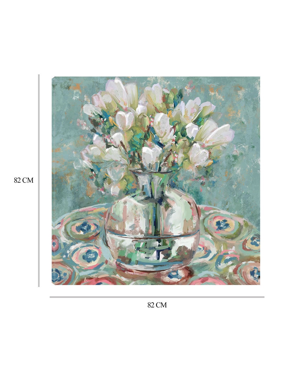 Cuadro decorativo Barcelona técnica mixta Floreros 2