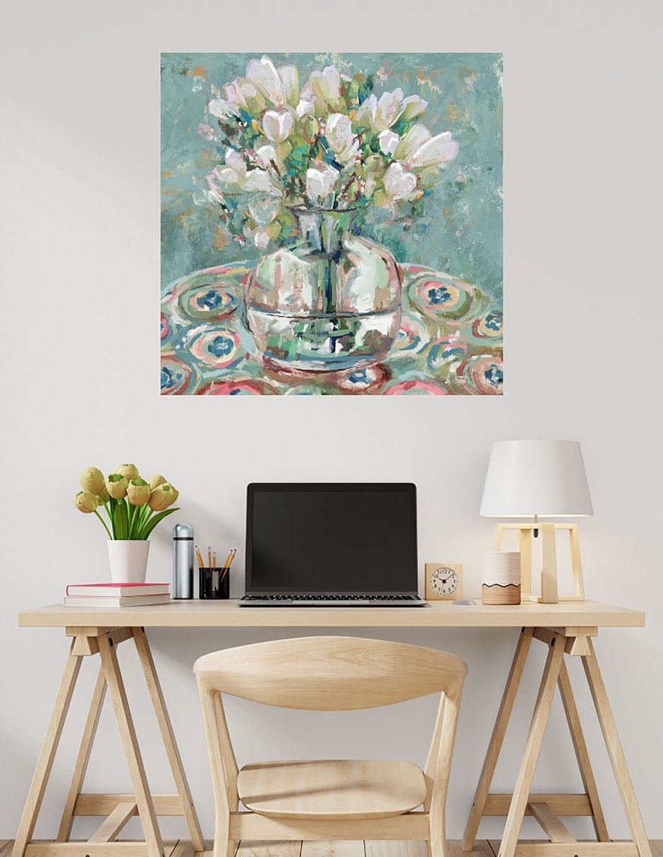 Cuadro decorativo Barcelona técnica mixta Floreros 2