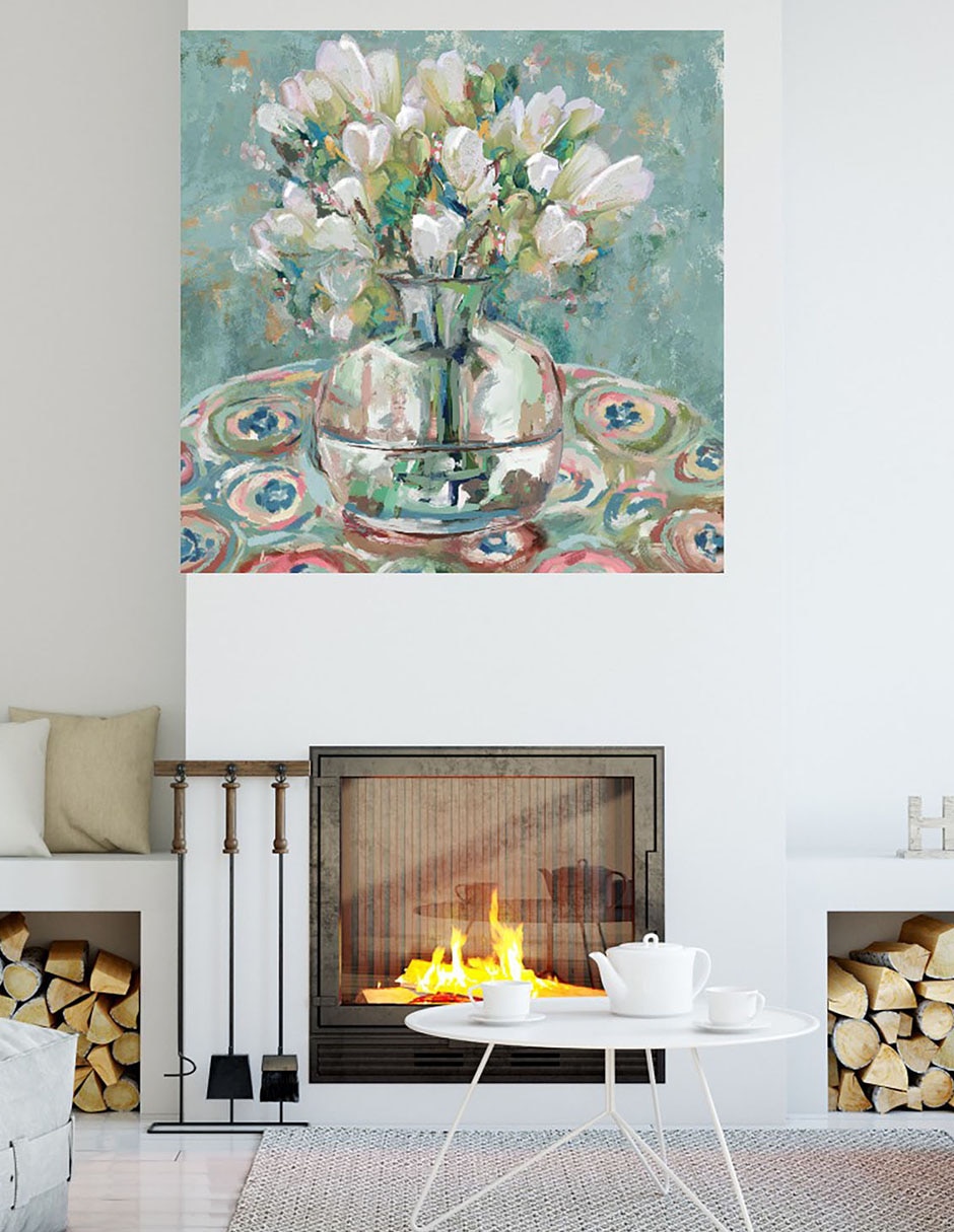Cuadro decorativo Barcelona técnica mixta Floreros 4