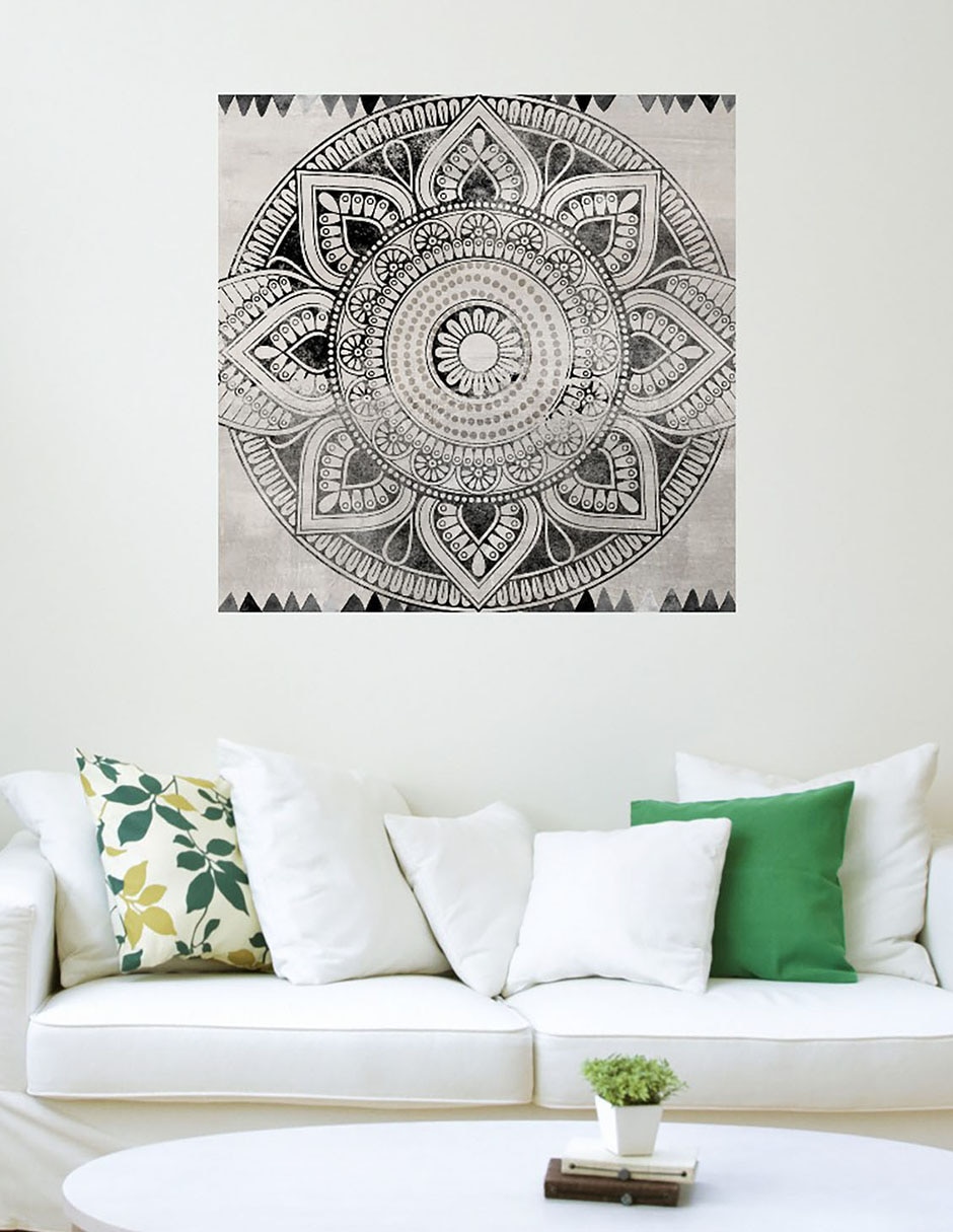 Cuadro decorativo Baldosa étnica técnica mixta Símbolos 4