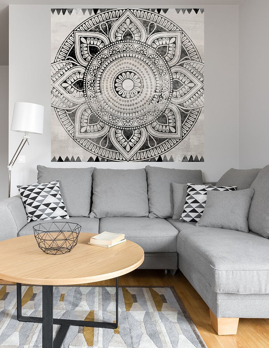 Cuadro decorativo Baldosa étnica técnica mixta Símbolos 5