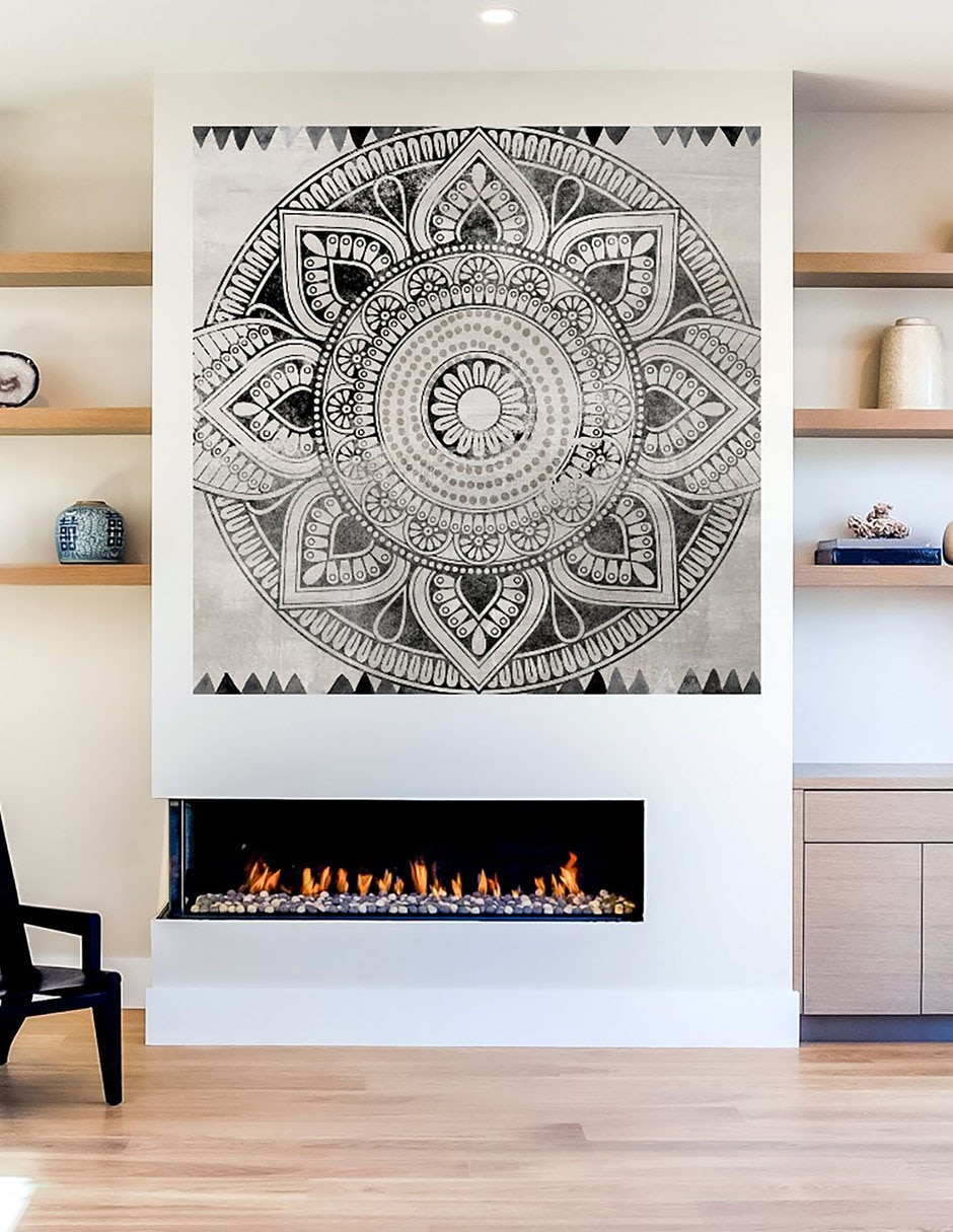 Cuadro decorativo Baldosa étnica técnica mixta Símbolos 6