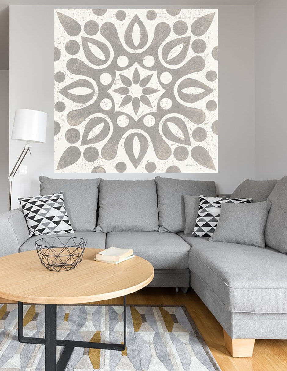 Cuadro decorativo Azulejo de Caravana de Invierno IV técnica mixta Símbolos 4