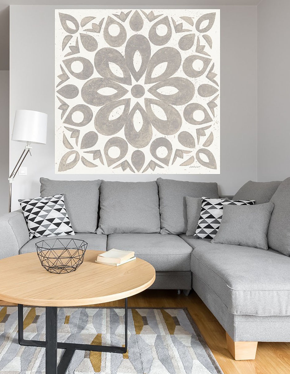 Cuadro decorativo Azulejo de Caravana de Invierno III técnica mixta Símbolos 4