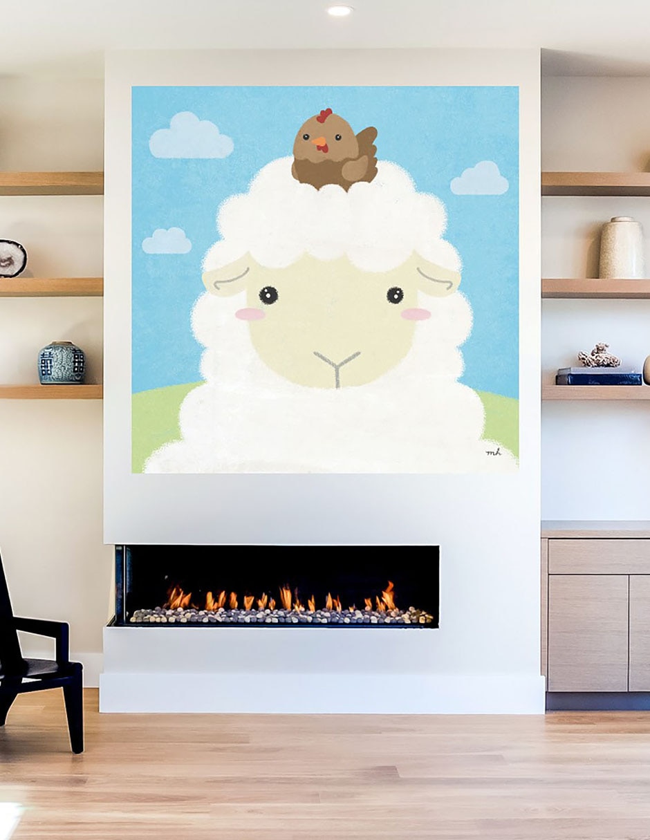 Cuadro decorativo Amigos de Granero III técnica mixta Animales Domésticos 4
