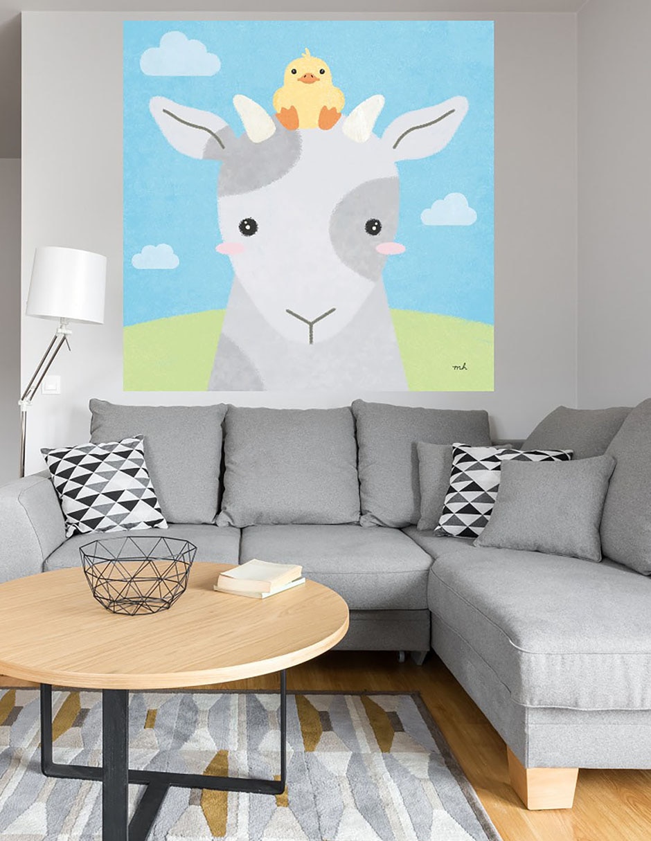 Cuadro decorativo Amigos de Granero IV técnica mixta Animales Domésticos 4