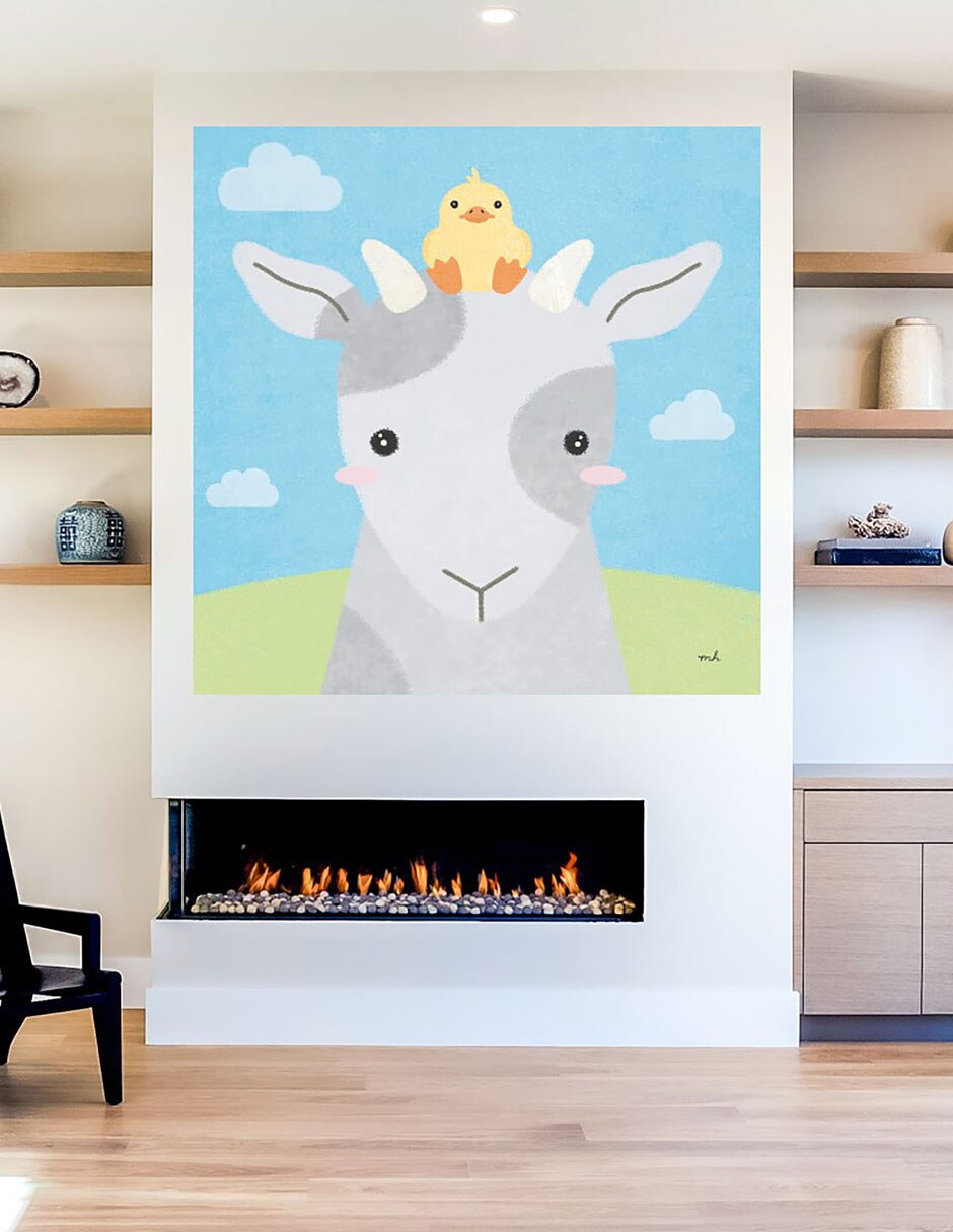 Cuadro decorativo Amigos de Granero IV técnica mixta Animales Domésticos 5