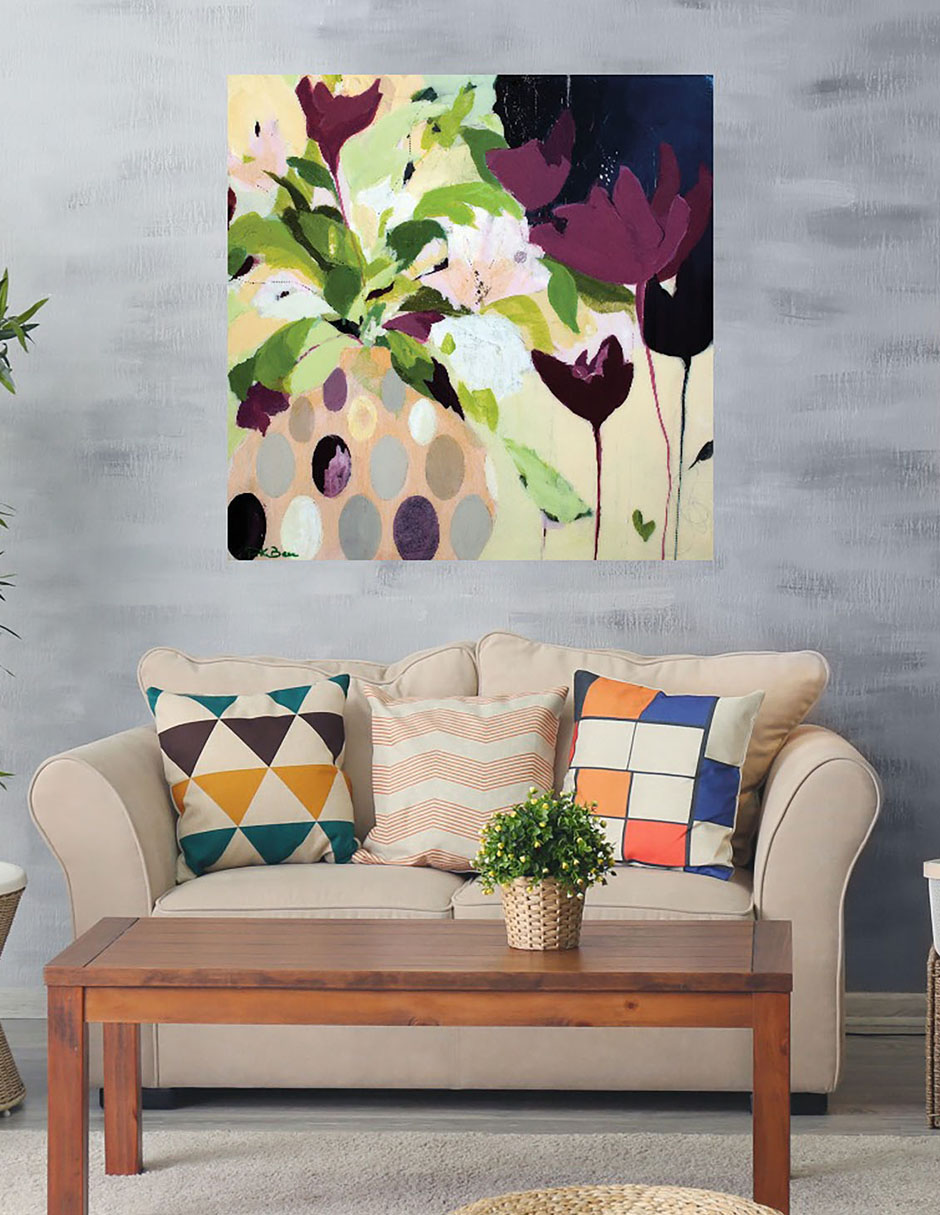 Cuadro decorativo Amelia técnica mixta Flores 2