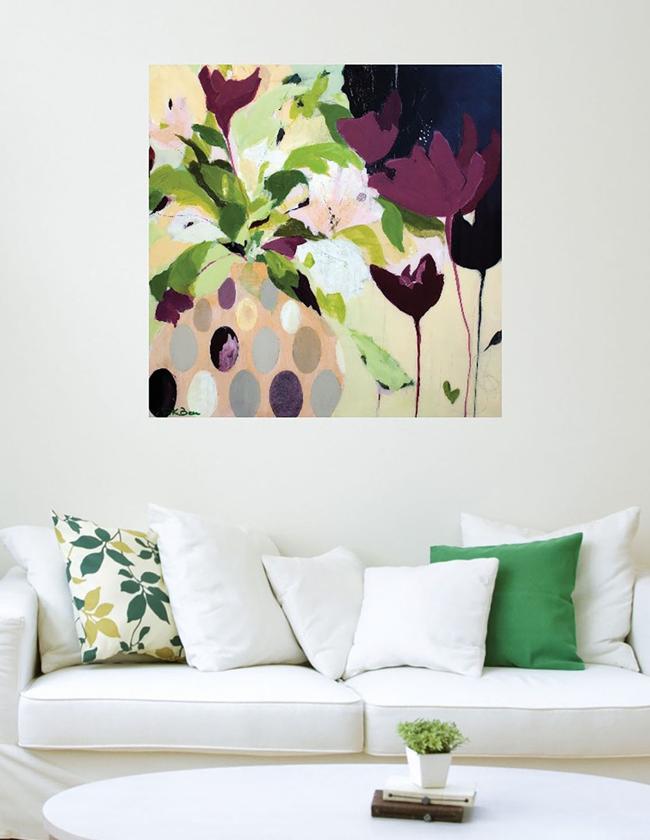 Cuadro decorativo Amelia técnica mixta Flores 3