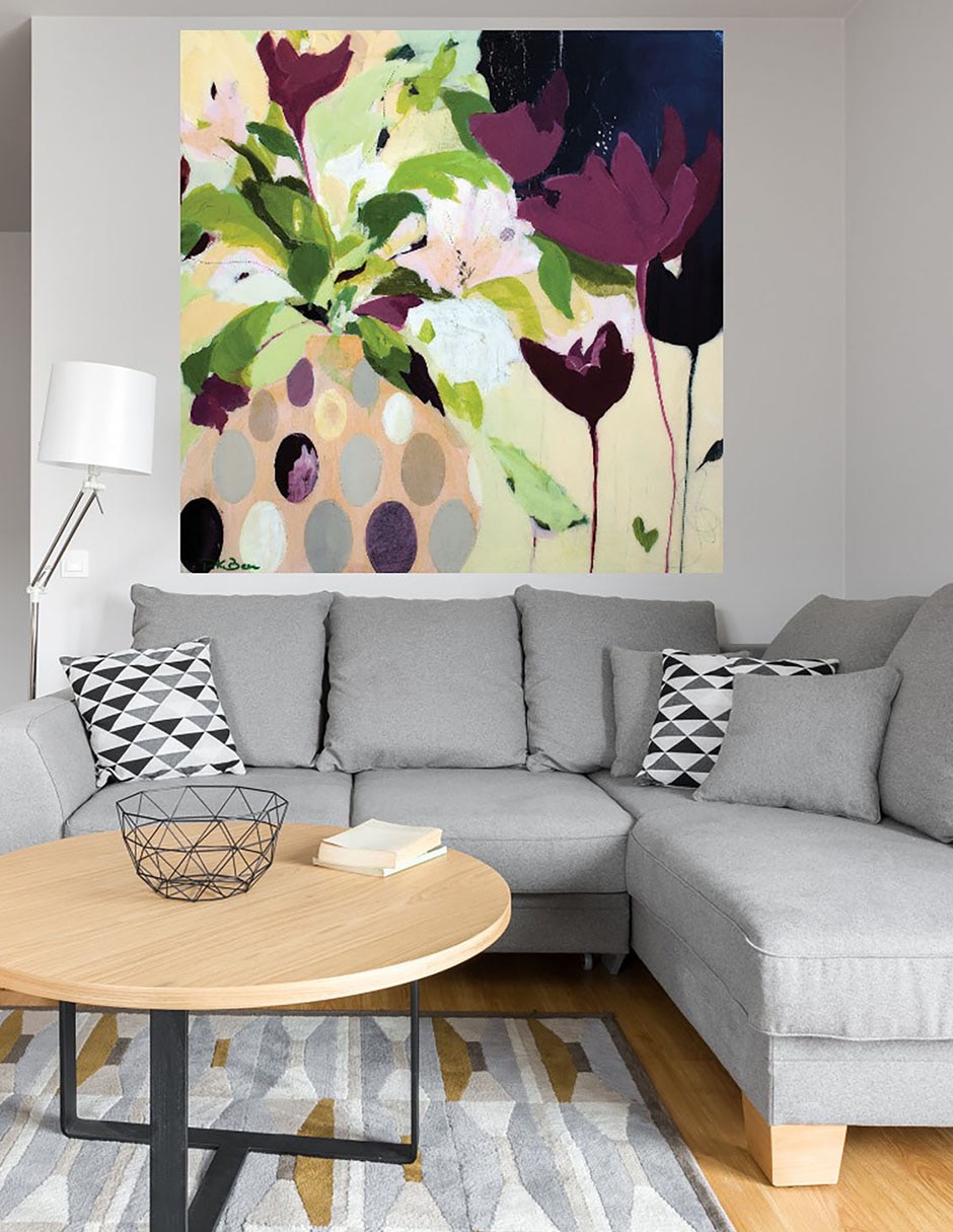 Cuadro decorativo Amelia técnica mixta Flores 4