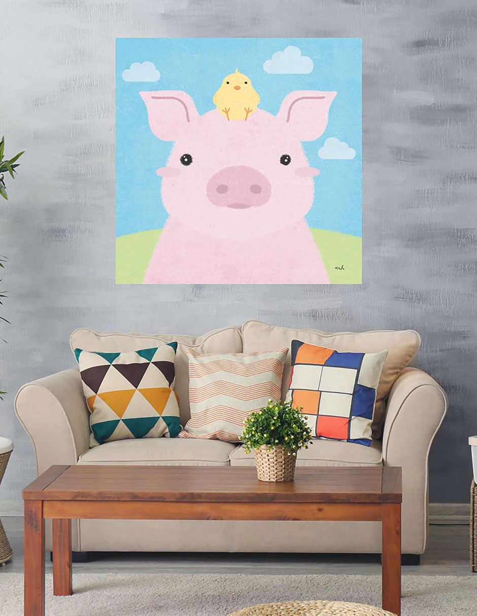 Cuadro decorativo Amigos de Granero II técnica mixta Animales Domésticos 3