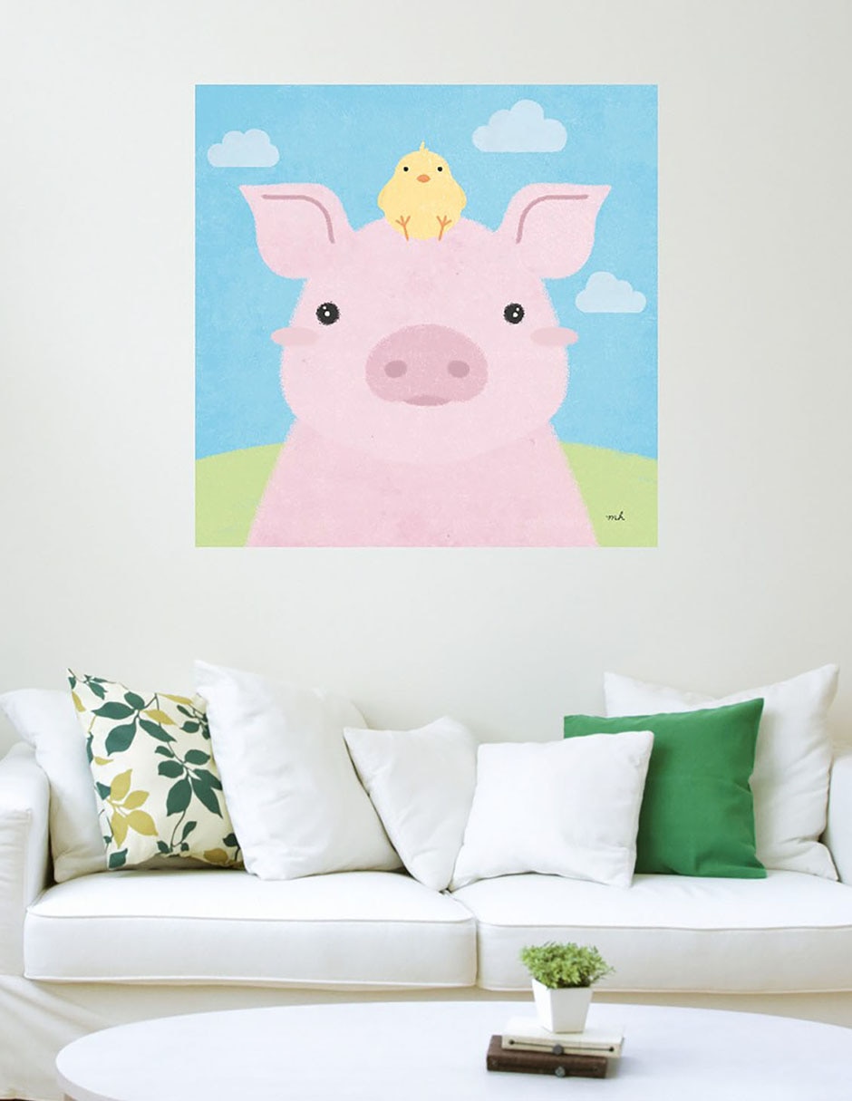 Cuadro decorativo Amigos de Granero II técnica mixta Animales Domésticos 4